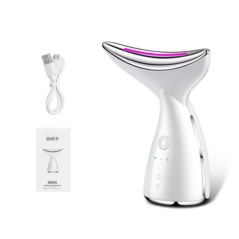 EMS Microcurrent Neck & Face Beauty Device – LED Photon Therapy for Skin Tightening & Lifting