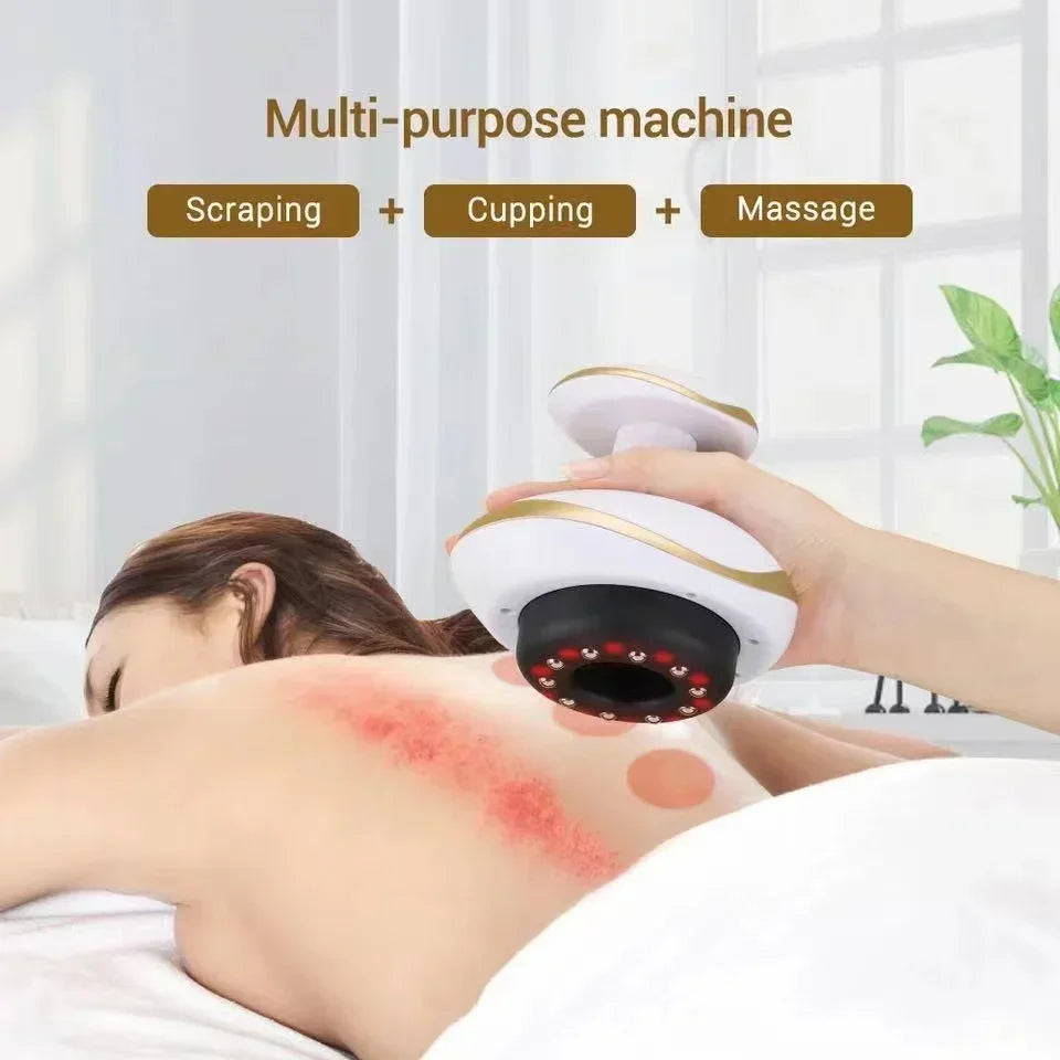 Electric Scraping Massage Cupping Body Massager Vacuum Cans Suction Cup Heating Body Back Neck Arm Guasha Massager