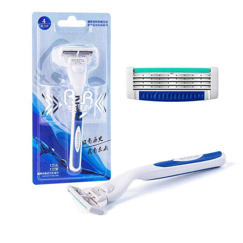 Manual Razor with 4-Layer Blade – Smooth & Precise Shaving