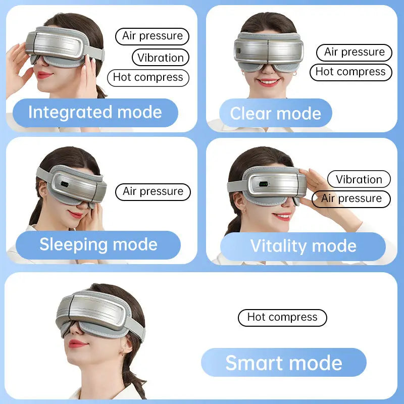 Trending Products 2025 Eye Care Massage Instrument Foldable Electric Smart Eye Massager with Heat Compression