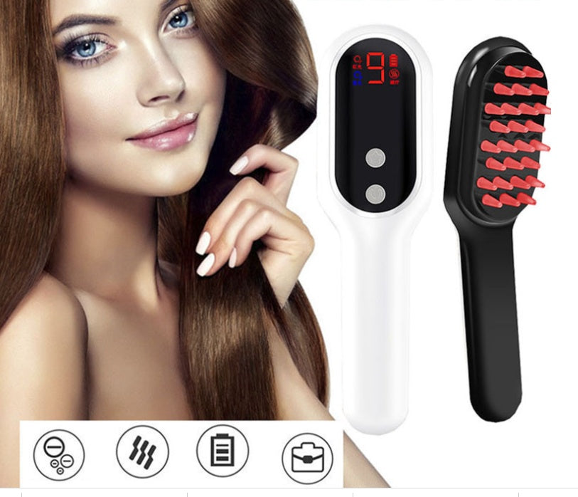 Electric Head Massager Comb – Magnetic Therapy with Blue & Red Light