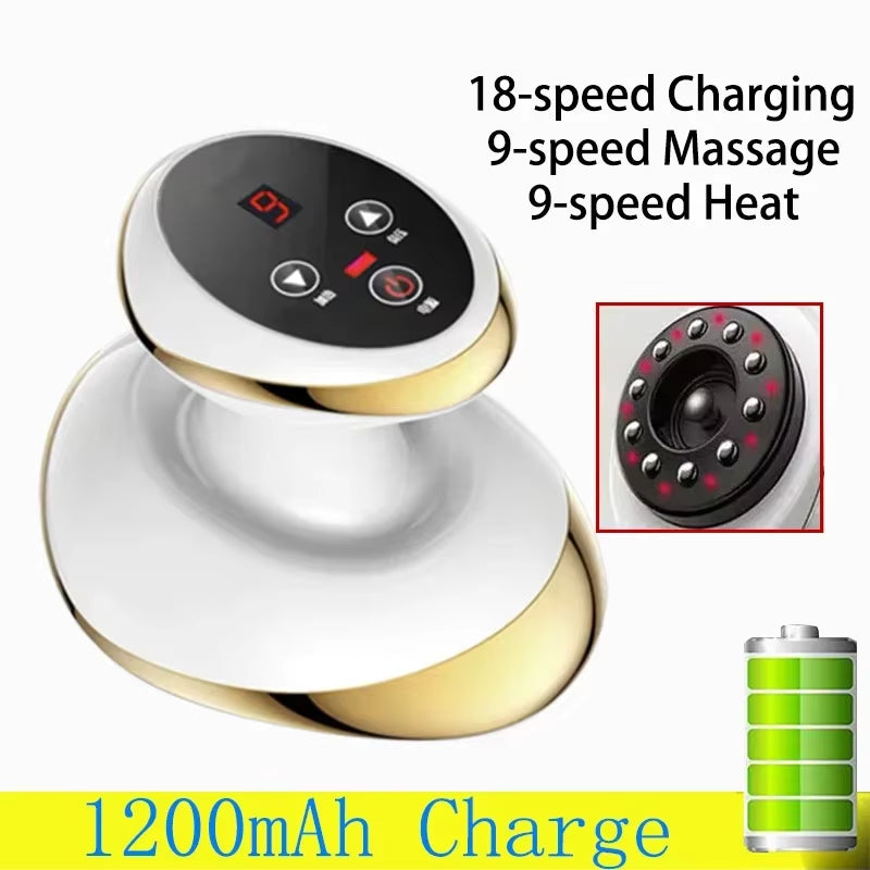Electric Scraping Massage Cupping Body Massager Vacuum Cans Suction Cup Heating Body Back Neck Arm Guasha Massager