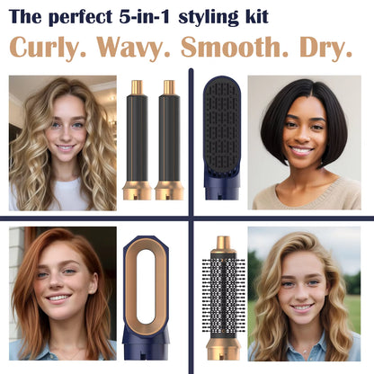 New Hair Dryer Multi Hair Styler 5 In1 Curling Iron Hair Straightener with Hair Brush Hairdryer for Hair Dryer Hair Multi Styler