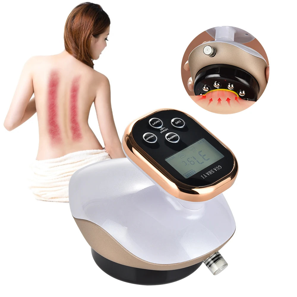 Home Electric Guasha Scraping Massage Cupping Body Massager Vacuum Cans Suction Cup Heating Fat Burner Anti-Cellulite Massager