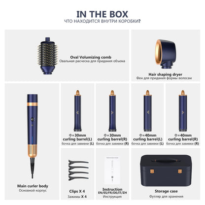 6-In-1 Multi-Styler, Negative Ion Hair Dryer Air Hair Wrap, Powerful Hair Dryer Brush & Multi-Styler with Auto-Wrap Curlers