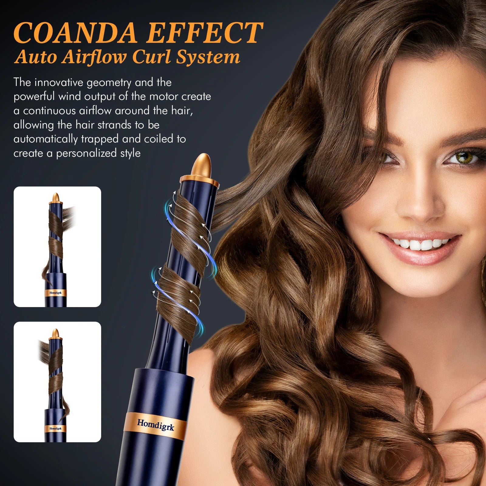 6-In-1 Multi-Styler, Negative Ion Hair Dryer Air Hair Wrap, Powerful Hair Dryer Brush & Multi-Styler with Auto-Wrap Curlers