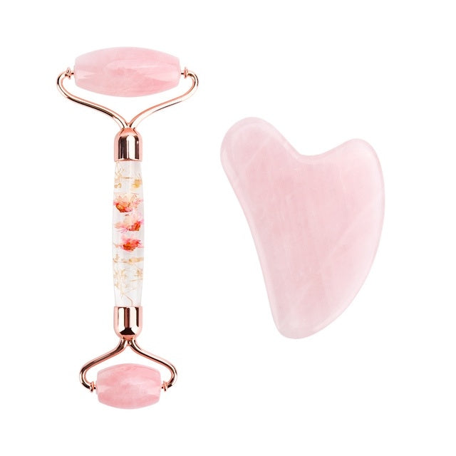 Rose Quartz Roller – Slimming & Lifting Face Massager | Natural Jade Beauty Tool