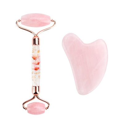 Rose Quartz Roller – Slimming & Lifting Face Massager | Natural Jade Beauty Tool