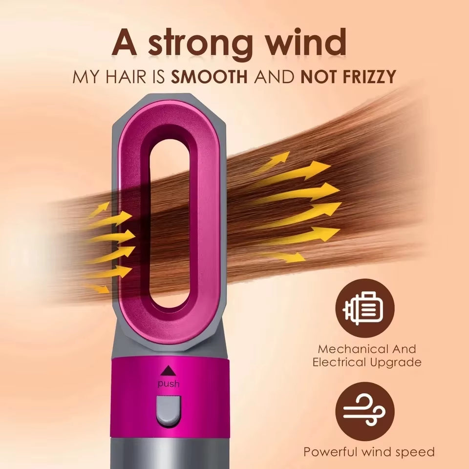 New Hair Dryer Multi Hair Styler 5 In1 Curling Iron Hair Straightener with Hair Brush Hairdryer for Hair Dryer Hair Multi Styler