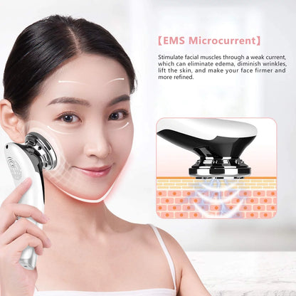 Face Massager Electric, Skin Care Tools Multifunctional Facial Massager anti Aging Skin Tightening Firming for Face Lift Galvanic Facial Machine (White)