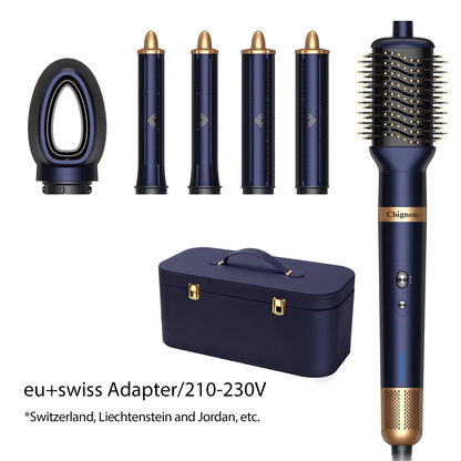 6-In-1 Multi-Styler, Negative Ion Hair Dryer Air Hair Wrap, Powerful Hair Dryer Brush & Multi-Styler with Auto-Wrap Curlers