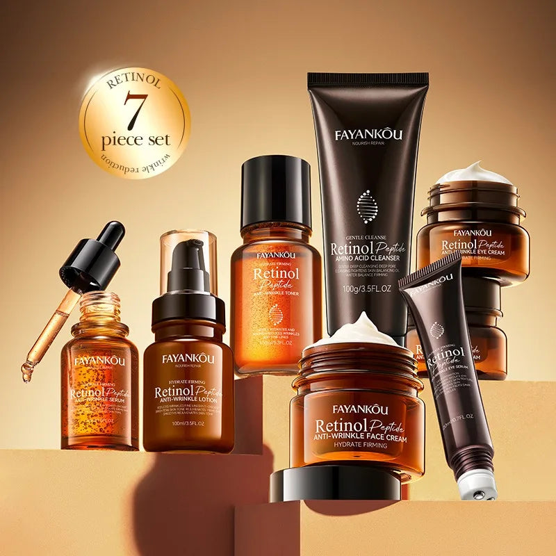Retinol Peptide Skin Care Set Deeply Nourishes and Repairs Reduces Wrinkles and Fine Lines Lightens Dark Circles Pigmentation
