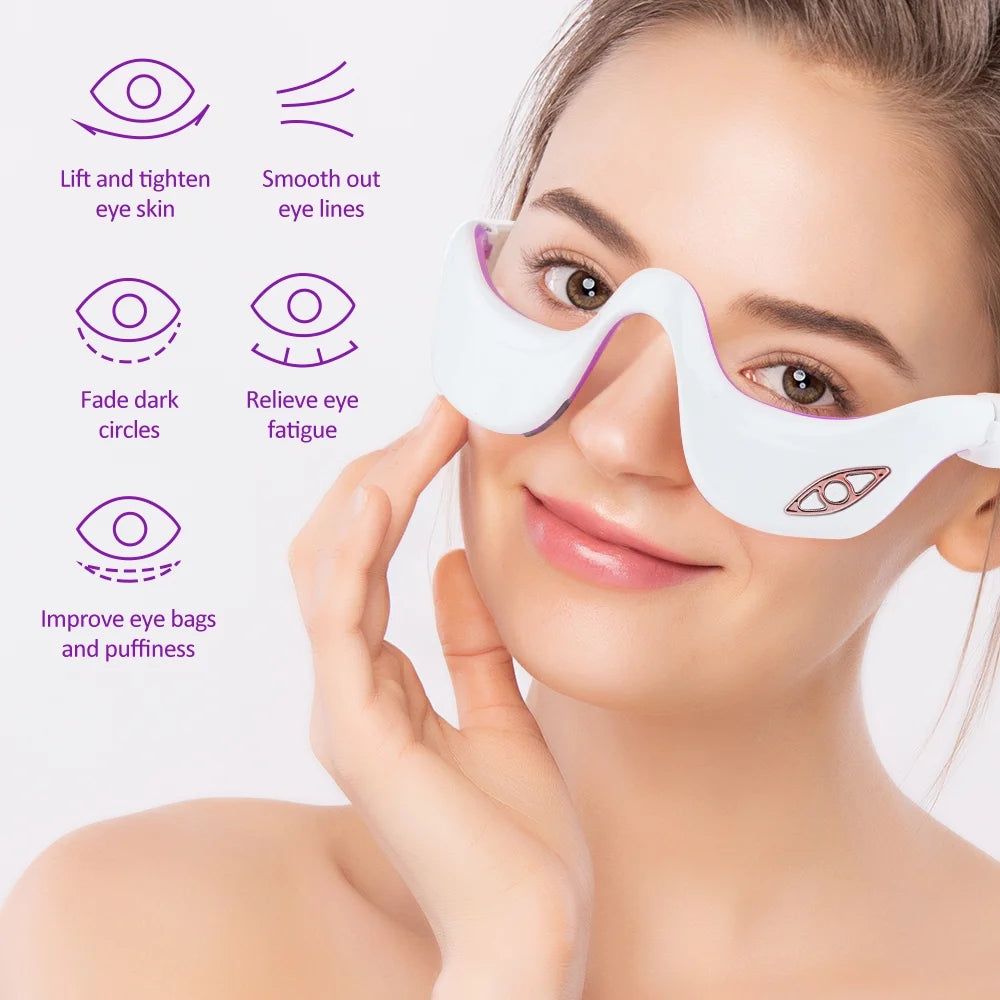 Eye Massager,Smart Vibration Infrared Heating Therapy Electric Eye Beauty Device,Pulse Electrotherapy Micro Current Eye Care Instrument,Relieves Eye Fatigue,Reduces Eye Lines,Usb Charging