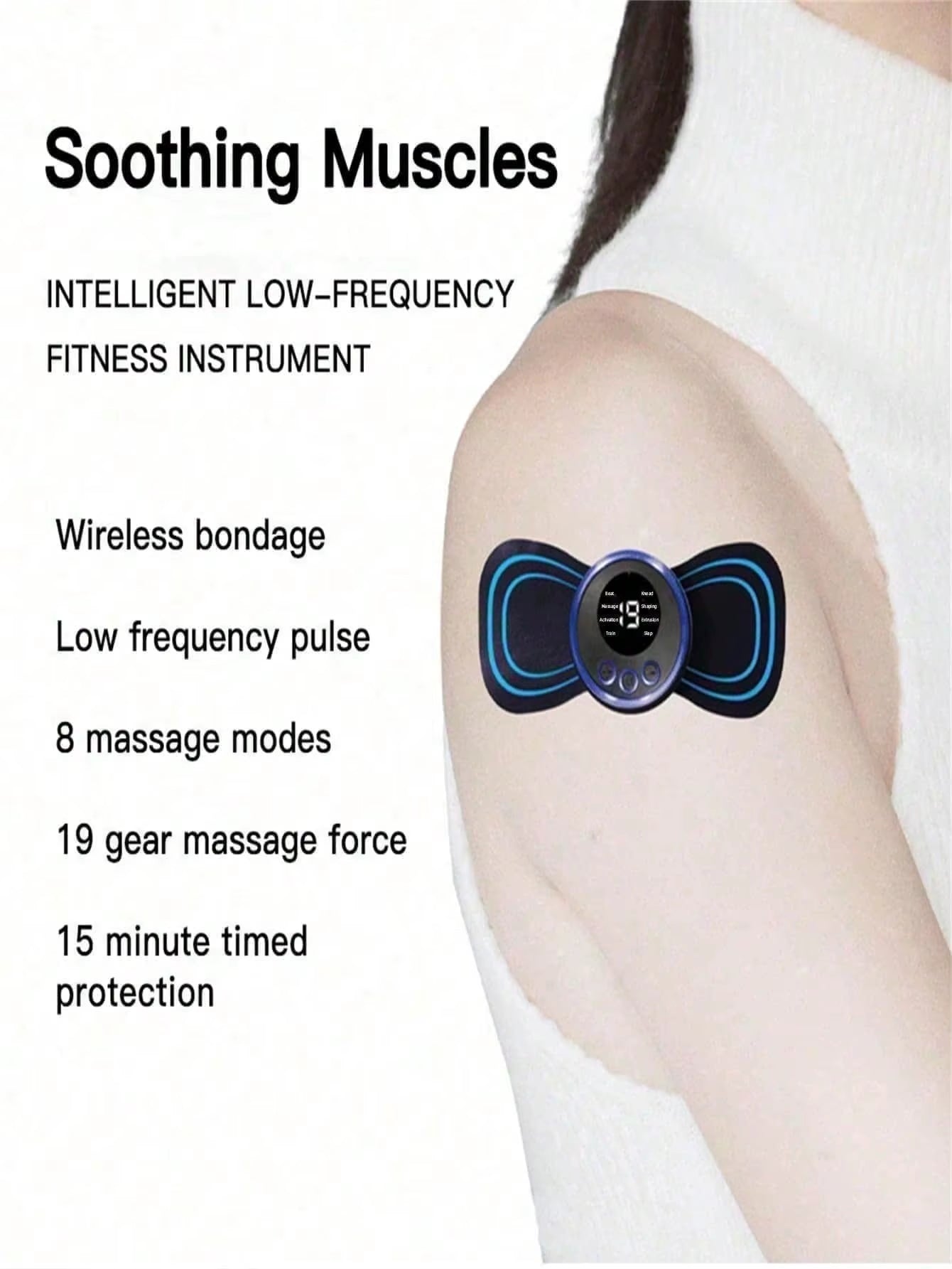 Mini Neck Massager, Electric Massager Sticker, Portable Body Massage Patch for Men, Women, Shoulder, Arms, Leg