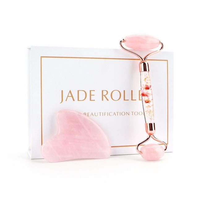 Rose Quartz Roller – Slimming & Lifting Face Massager | Natural Jade Beauty Tool