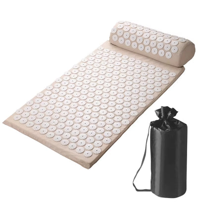 Acupressure Pillow with Storage Bag for Neck Back Foot Massage Pads Acupressure Mat Pillow Set Improves Bloods Circulation Mat