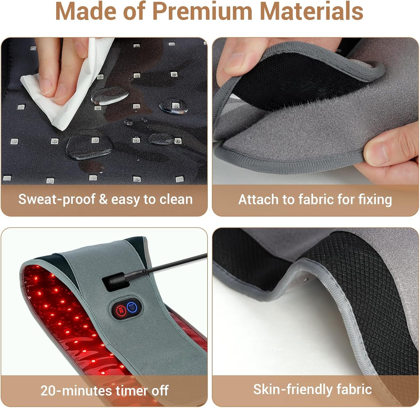 Infrared Red Light Therapy Belt with 126 LEDs, 660nm & 850nm, 22W Light Wrap with Timer for Targeted Pain Relief in Back, Waist, Belly, and Joints (Corded)