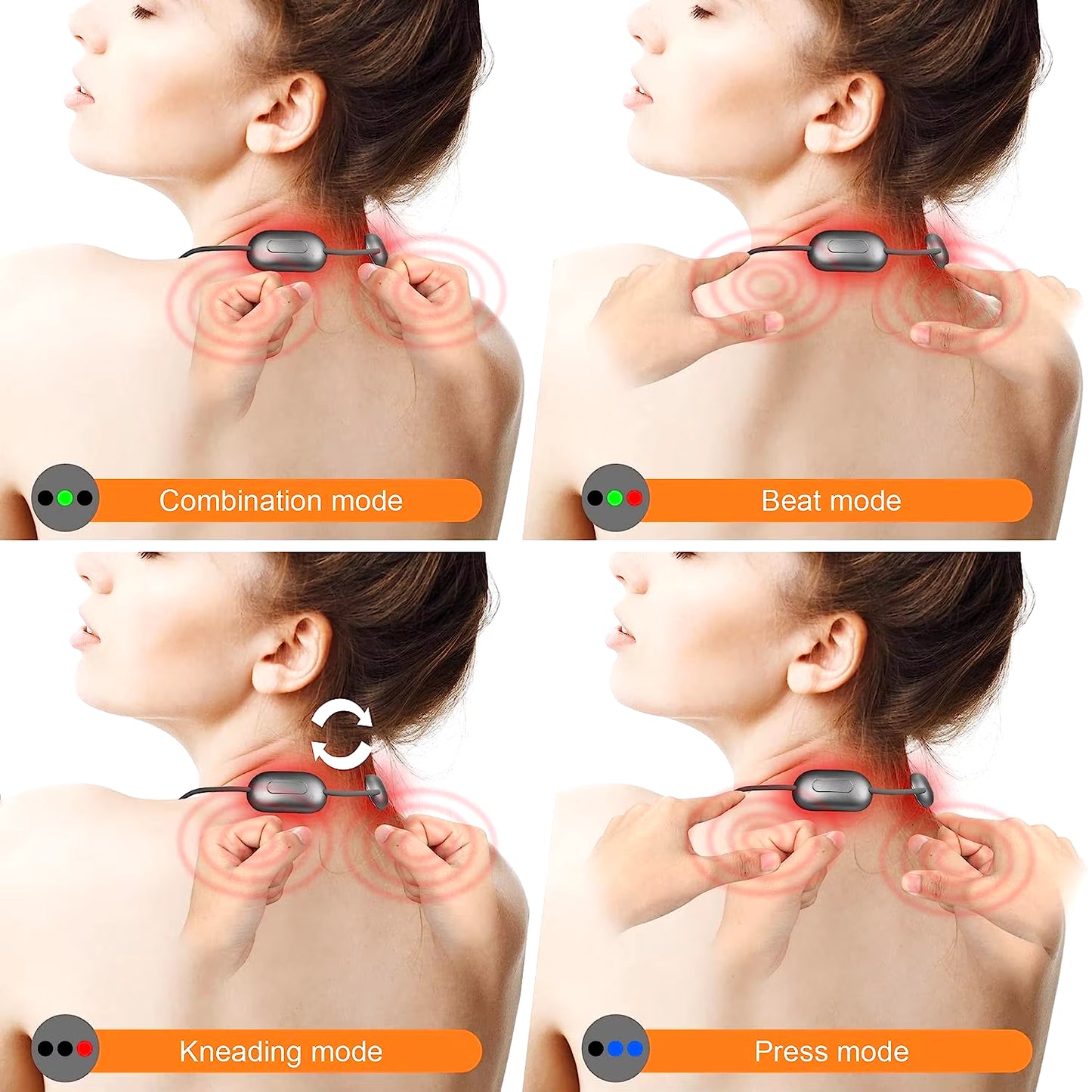 Micro-Current Cervical Spine Massager Electric Neck Massager Smart TENS+EMS Portable Hot Compress Shoulder and Neck Massager