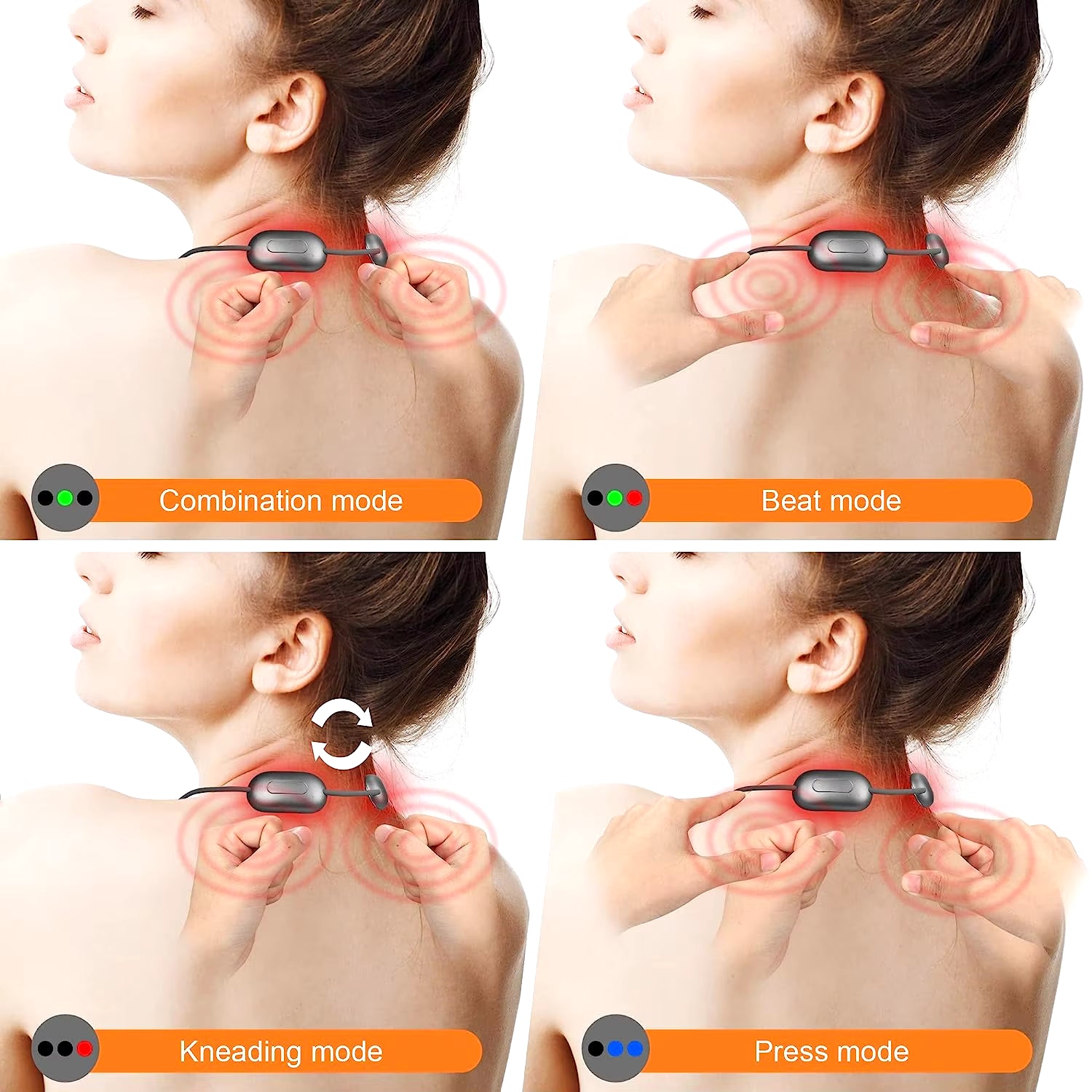 Micro-Current Cervical Spine Massager Electric Neck Massager Smart TENS+EMS Portable Hot Compress Shoulder and Neck Massager