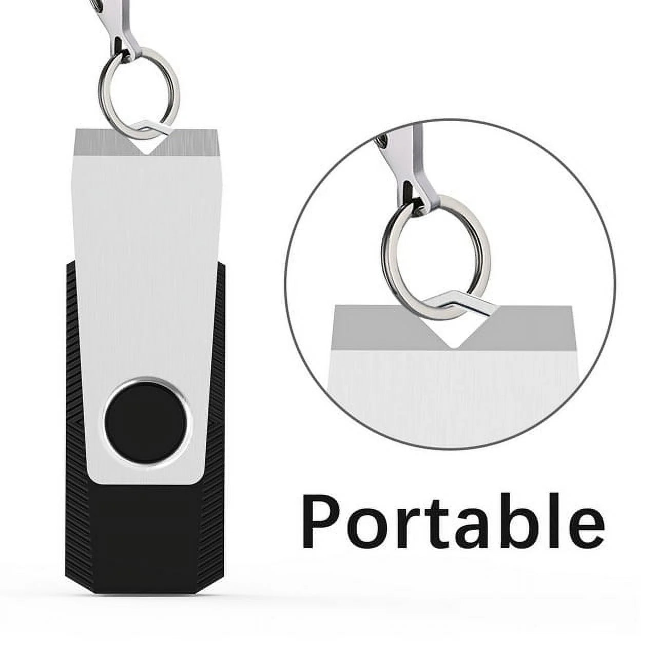 5 Pack 64GB USB Flash Drive Memory Stick Fold Storage USB 2.0 Thumb Drive Swivel Design