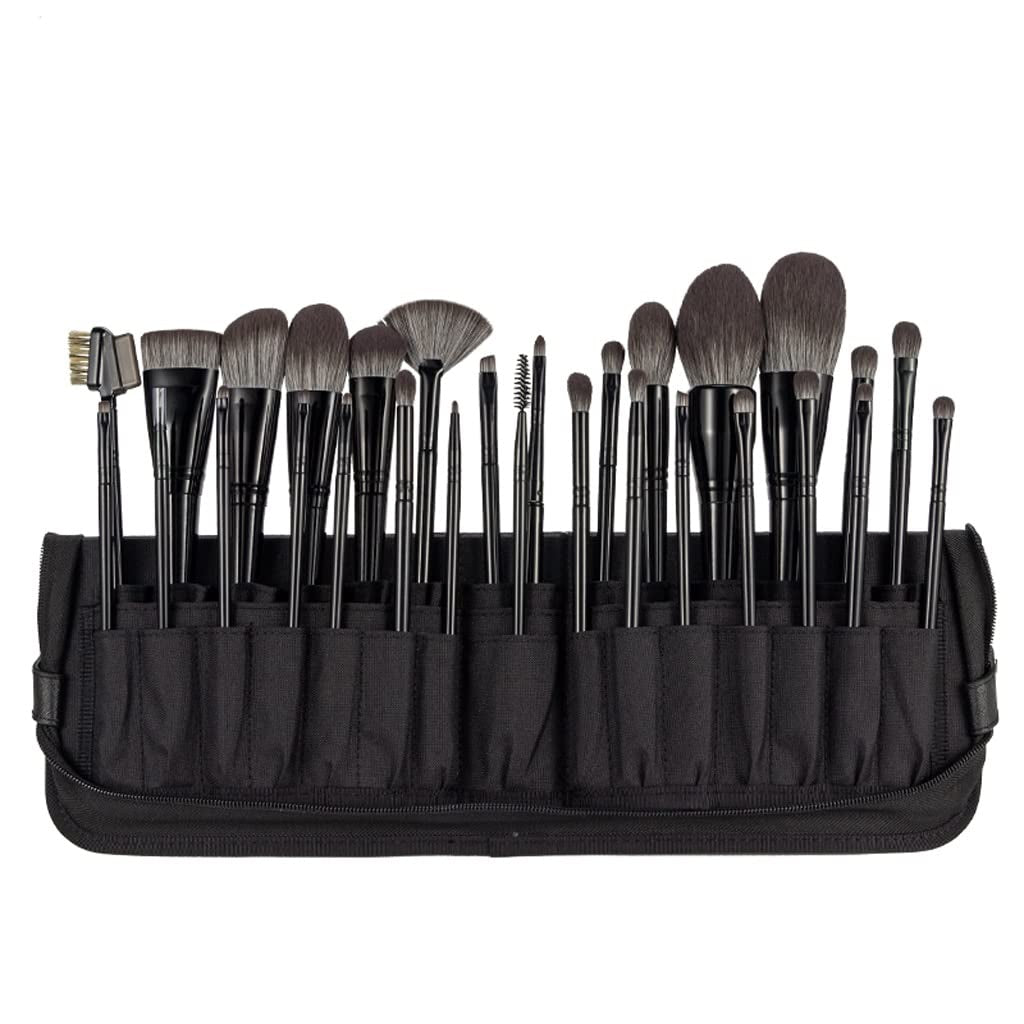 29-Piece Professional Makeup Brush Set with Synthetic Hair for Foundation, Eye Shadow, and Concealer, Includes Carrying Bag