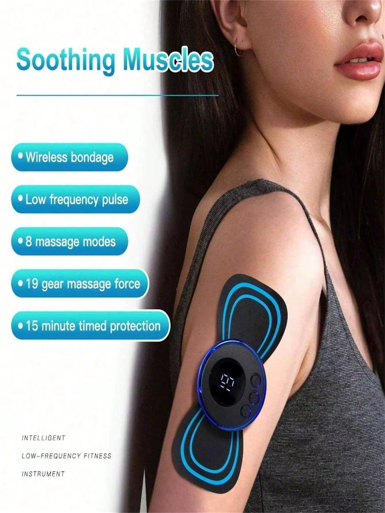 Mini Neck Massager, Electric Massager Sticker, Portable Body Massage Patch for Men, Women, Shoulder, Arms, Leg