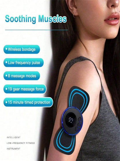 Mini Neck Massager, Electric Massager Sticker, Portable Body Massage Patch for Men, Women, Shoulder, Arms, Leg
