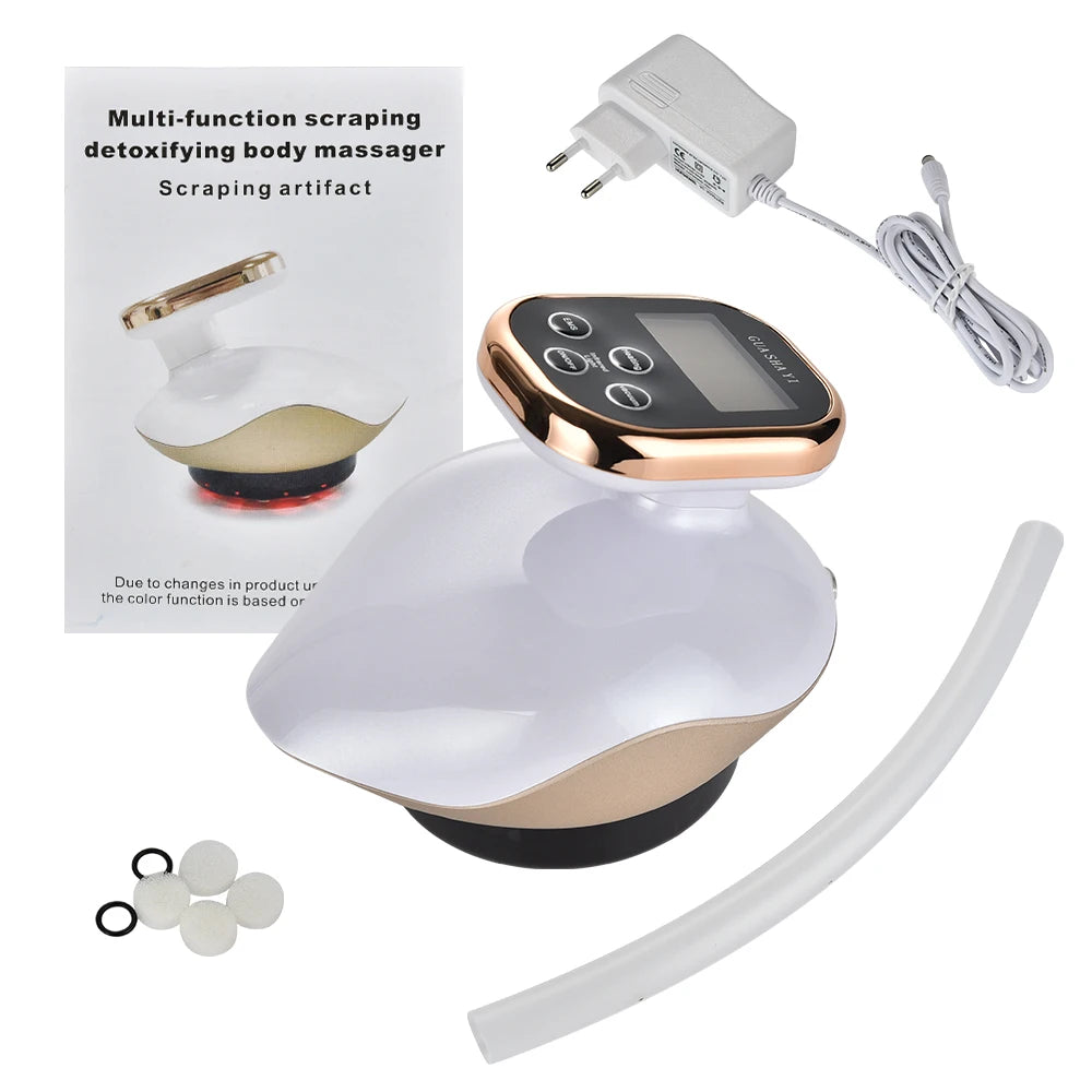 Home Electric Guasha Scraping Massage Cupping Body Massager Vacuum Cans Suction Cup Heating Fat Burner Anti-Cellulite Massager