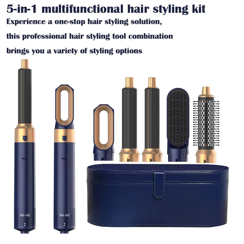 New Hair Dryer Multi Hair Styler 5 In1 Curling Iron Hair Straightener with Hair Brush Hairdryer for Hair Dryer Hair Multi Styler