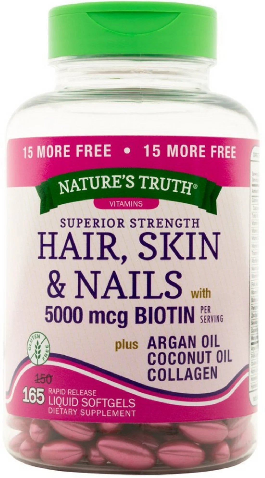 Hair Skin & Nails Lactose Free Biotin 500Mcg, 165Ct, 2-Pack