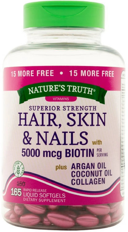 Hair Skin & Nails Lactose Free Biotin 500Mcg, 165Ct, 2-Pack