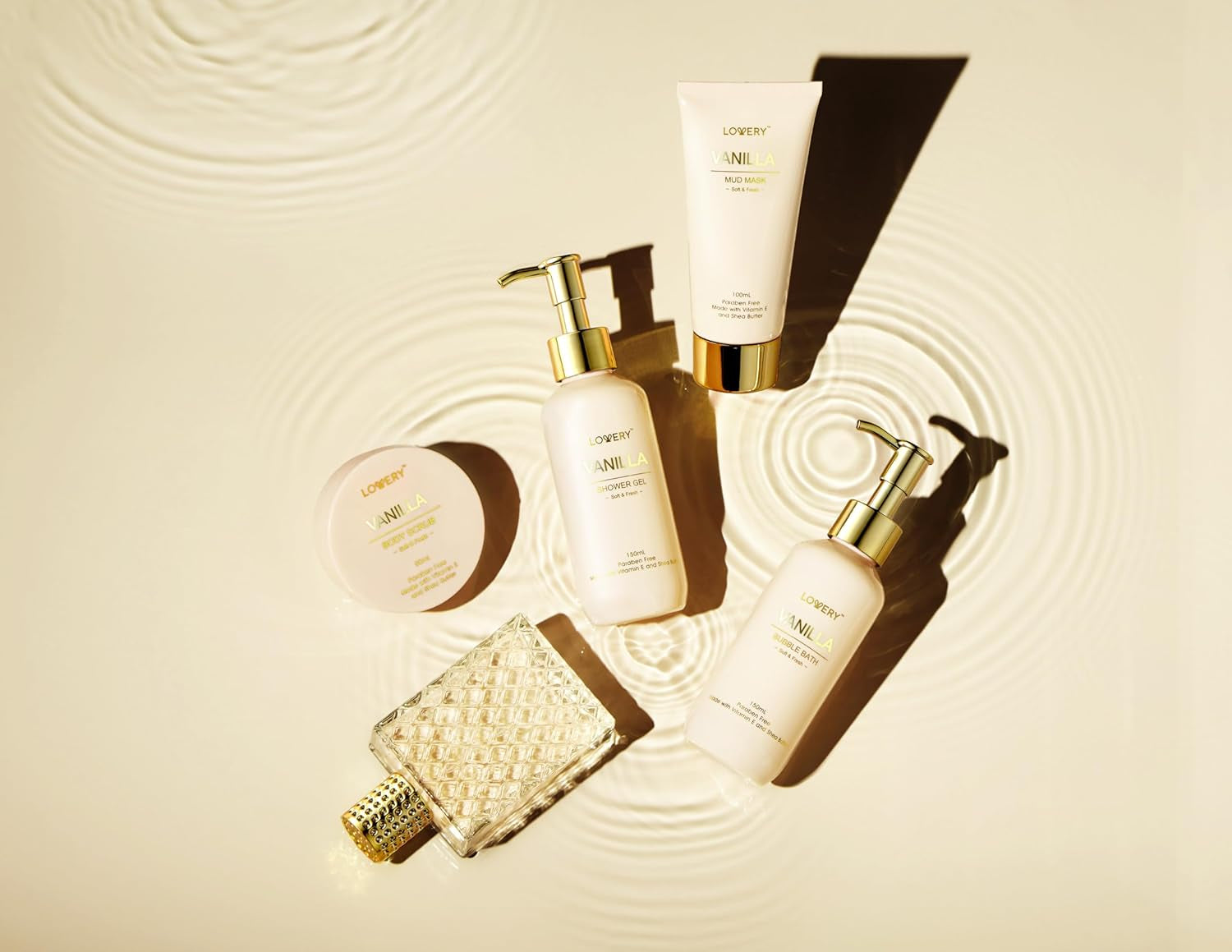 Vanilla Spa Gift Basket for Women - Luxurious Self-Care Kit with Shower Gel, Bubble Bath, Perfume, Gua Sha, and Jade Roller - Ideal Birthday and Mother's Day Gift