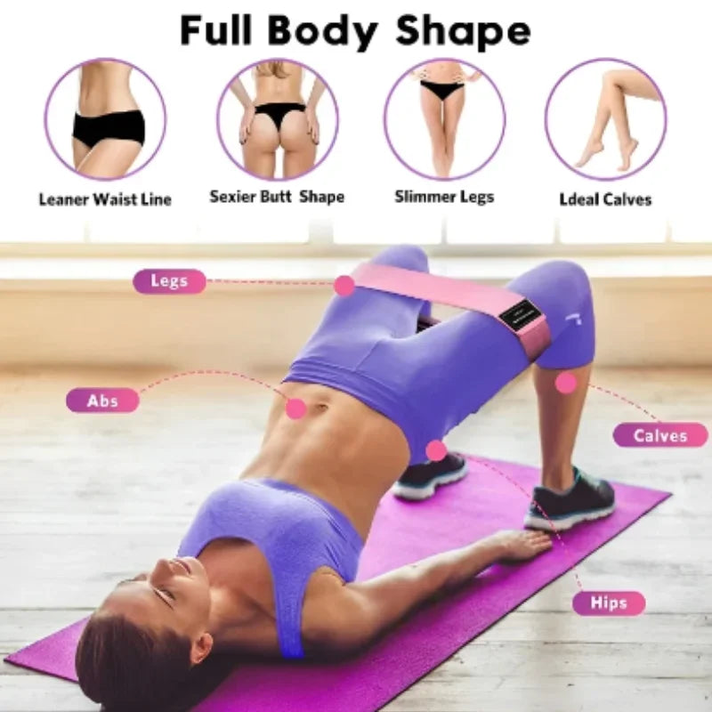 1PC Elastic Squat Resistance Band Butt Circle Portable Sports Fitness Body Tension Band Yoga Shaping Stretch Training Band
