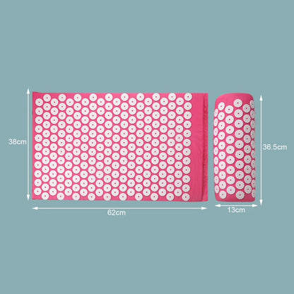 Acupressure Pillow with Storage Bag for Neck Back Foot Massage Pads Acupressure Mat Pillow Set Improves Bloods Circulation Mat