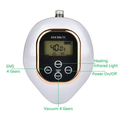 Home Electric Guasha Scraping Massage Cupping Body Massager Vacuum Cans Suction Cup Heating Fat Burner Anti-Cellulite Massager
