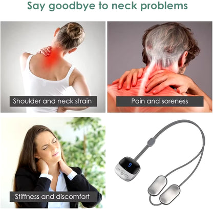 Micro-Current Cervical Spine Massager Electric Neck Massager Smart TENS+EMS Portable Hot Compress Shoulder and Neck Massager