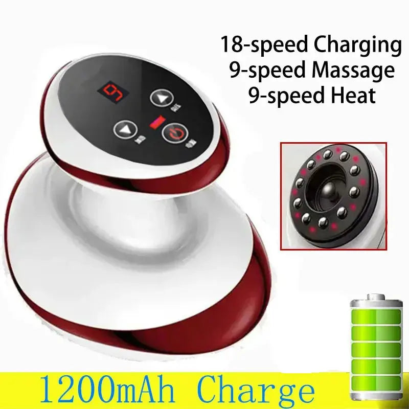Electric Scraping Massage Cupping Body Massager Vacuum Cans Suction Cup Heating Body Back Neck Arm Guasha Massager