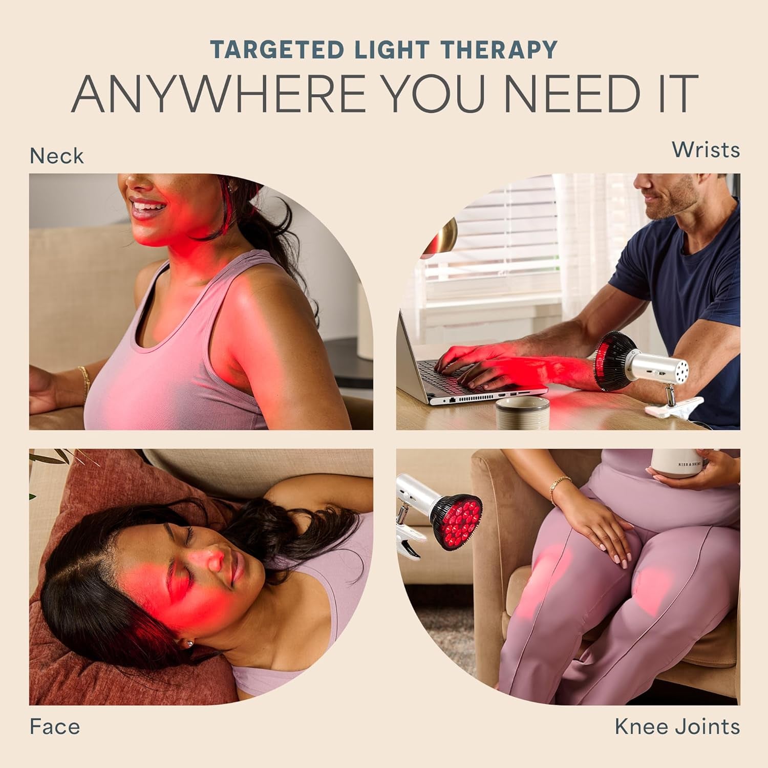 Infraglow NIR & Red Light Therapy Lamp - Infrared Red Light Bulb with 18 LEDs and Clip-On Design for At-Home Body Therapy, Chronic Pain Relief, Skin Wellness, and Recovery
