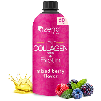 Liquid Collagen & Biotin, Mixed Berry, 20.3 Fluid Ounces, 60 Servings for 2 Months