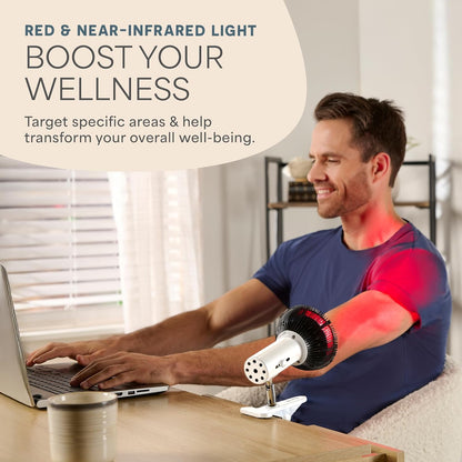 Infraglow NIR & Red Light Therapy Lamp - Infrared Red Light Bulb with 18 LEDs and Clip-On Design for At-Home Body Therapy, Chronic Pain Relief, Skin Wellness, and Recovery