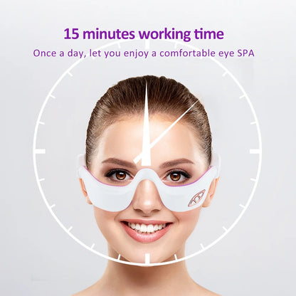 Eye Massager,Smart Vibration Infrared Heating Therapy Electric Eye Beauty Device,Pulse Electrotherapy Micro Current Eye Care Instrument,Relieves Eye Fatigue,Reduces Eye Lines,Usb Charging