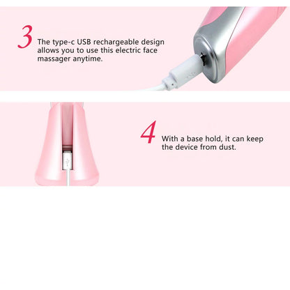 Face Massager Electric, Skin Care Tools Multifunctional Facial Massager anti Aging Skin Tightening Firming for Face Lift Galvanic Facial Machine (White)