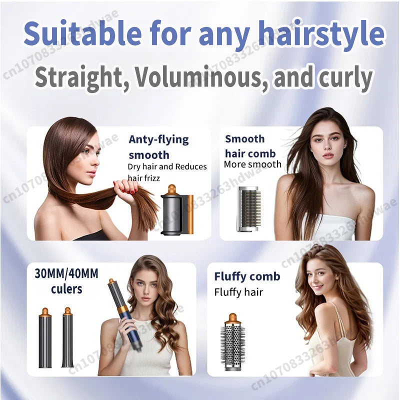 6 in 1 High-Speed Hot Air Styler,1300W Power Hair Dryer Brush,Negative Ions Multi Styler for Straight,Wavy,Curly,And Coily Hair