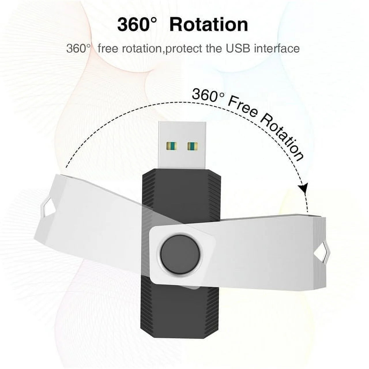 5 Pack 64GB USB Flash Drive Memory Stick Fold Storage USB 2.0 Thumb Drive Swivel Design