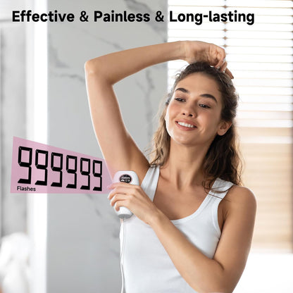 Laser Hair Removal,  IPL Hair Removal with Painless Ice-Cooling, 20J MAX Energy, 5 Levels and 999999 Flashes Hair Removal Device for Women & Men Permanent, Hair Removal Auto Mode for All Body