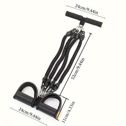 A Set of Adjustable Resistance Tension Bands with Foot Pedals and Handles, High Resistance Level, anti Fall, Suitable for Fitness Training, Body Stretching, and Abdominal Muscle Exercises