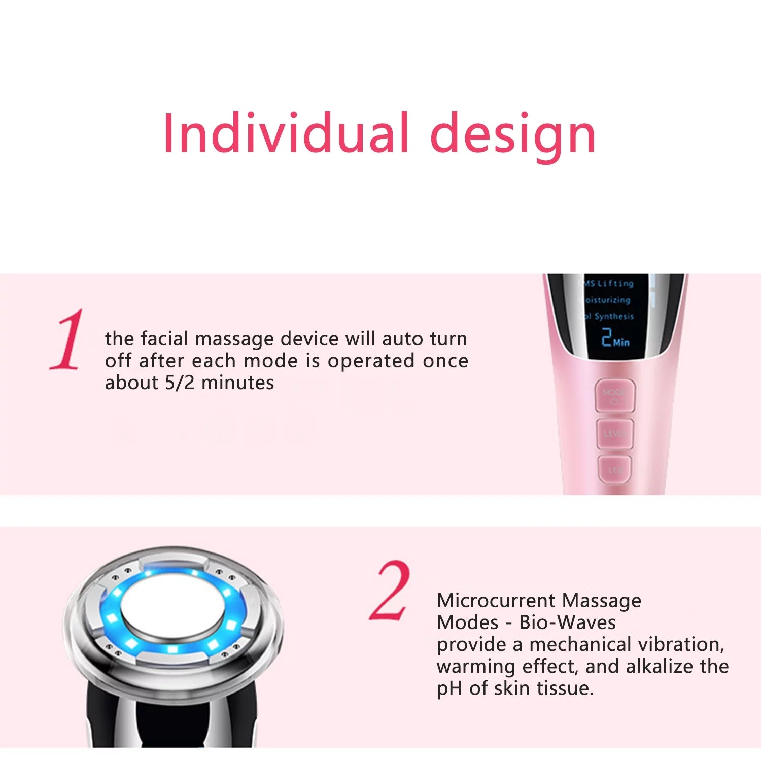Face Massager Electric, Skin Care Tools Multifunctional Facial Massager anti Aging Skin Tightening Firming for Face Lift Galvanic Facial Machine (White)