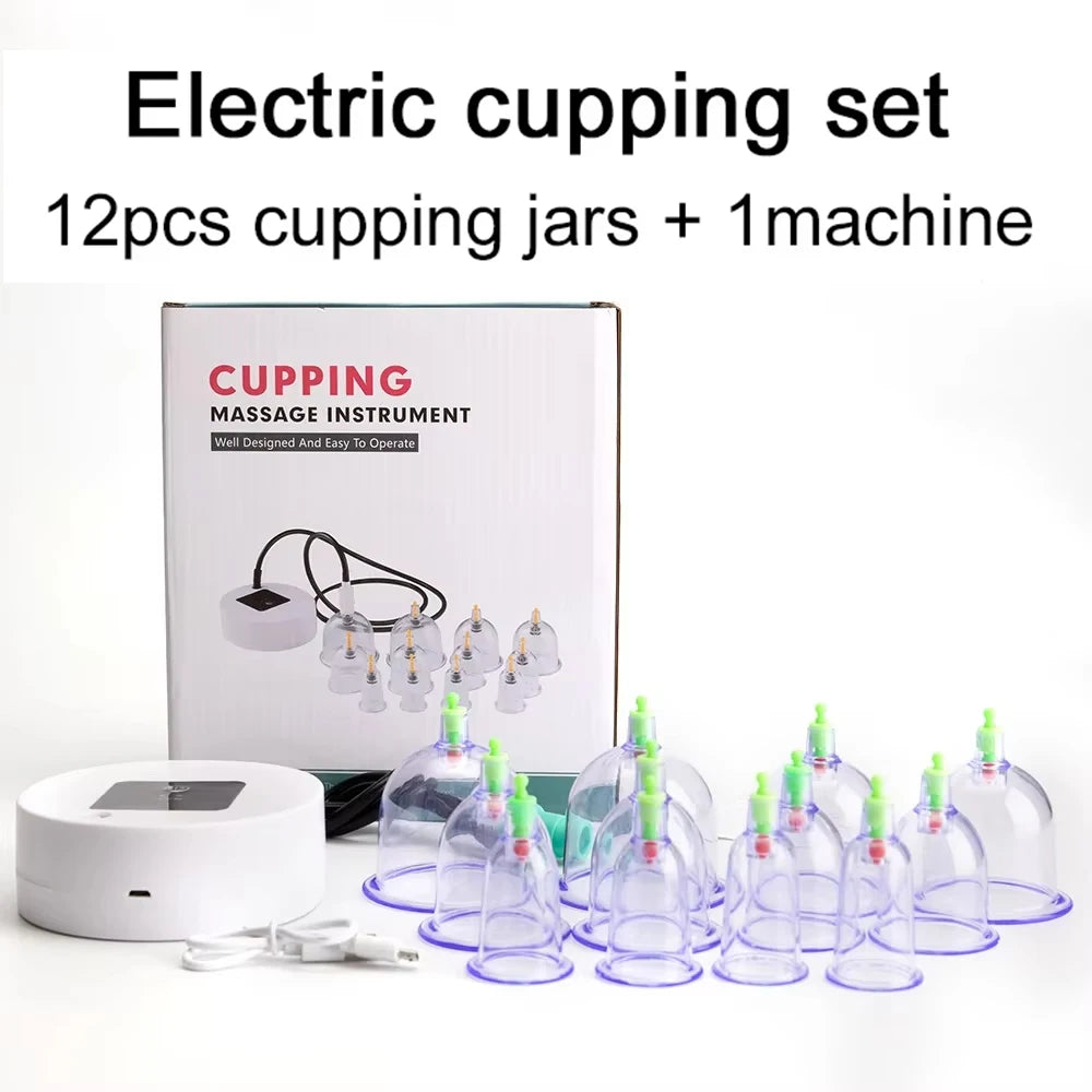Electric Vacuum Cupping Body Massager Suction Scraping Cup Fat Burner Therapy anti Cellulite Slimming Massager Body Massage Cans