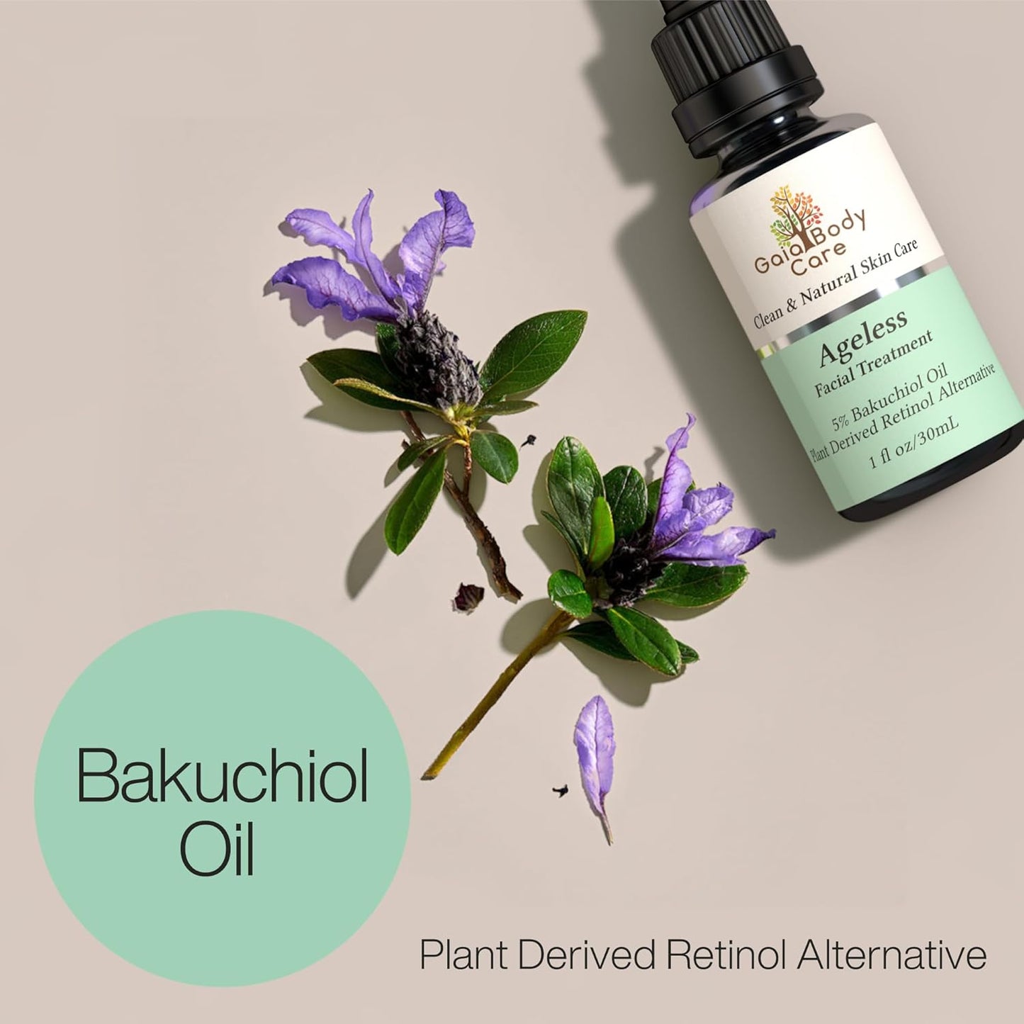 5% Bakuchiol Oil Organic - anti Aging, anti Wrinkle, Reduces Fine Lines, Smooths Skin, Hydrates - Botanical Vegan - Natural Retinol Alternative Facial Oil (1Oz, Rose)