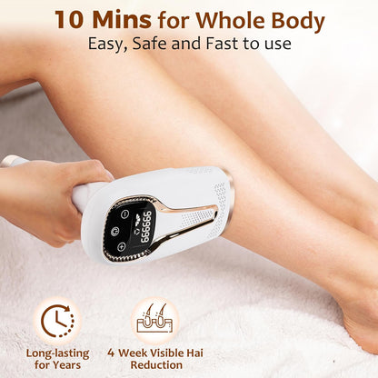 Laser Hair Removal,Hair Removal for Women and Men Permanent At-Home IPL Hair Removal Device Upgraded to 999,999 Flashes Painless Hair Remover for Armpits Legs Arms Bikini Line and Facial Hair Removal